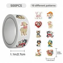 500pcs Cartoon Chicken Stickers Roll, Suitable For Water Bottles, Laptops, Notebooks, Luggage, Phones, Decoration, Halloween, Christmas Gifts