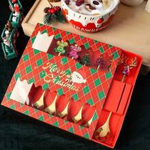 Christmas Portable Cutlery Set, Reusable Spoon And Fork With Storage Box, Suitable For Camping, Picnic And Daily Use, Kitchen, Christmas Gift