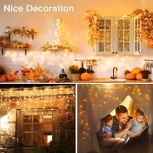Dây đèn ngoài trời - Đèn LED hình que kem dùng nguồn USB, 8 chế độ, dài 4 mét/13 feet, thích hợp cho Giáng sinh, Halloween, Ngày lễ tình nhân và trang trí sân vườn, Dây đèn ngoài trời, Đèn chiếu sáng ngày lễ - Đèn LED hình que kem - Xem 6