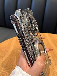 奢华银色电镀手机壳，创意自行车指环磁吸支架，防震，新款夏季时尚硅胶软保护套，兼容三星 Galaxy S24 S25 Ultra FE A56 A16、红米 14C、荣耀 OPPO Reno、Realme、摩托罗拉 MOTO Infinix 等机型，Y2K 风格男女通用 2025 - 銀色 - 查看 6