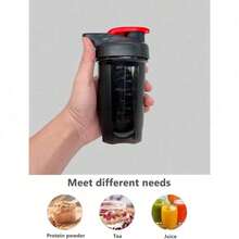 2-Pack 300ml Protein Shaker Bottles With Stainless Steel Mixing Ball, Leakproof Gym & Travel Water Bottle For Protein Shakes, Smoothies & Coffee, Easy-Clean Design With Carry Loop, Durable & Odor-Resistant, Perfect For Fitness Enthusiasts & Active Lifestyles - 04-black+Grey - View 4