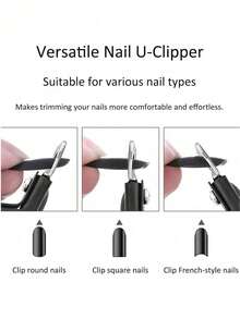 可调节粉色指甲钳，带 15 个磁铁，指甲修剪器，U 型不锈钢指甲钳，适用于人造指甲尖，锋利刀片指甲钳工具