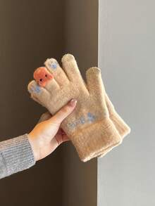 1 paire de gants sans doigts épais en tricot mignon et multicolore. Gants polyvalents et décontractés pour femmes, compatibles avec les écrans tactiles, parfaits pour les trajets quotidiens, le cyclisme en extérieur, les courses, les anniversaires, Noël, les fêtes. Chauds et coupe-vent, gants d'hiver parfaits pour femmes. - Multicolore - Voir 15