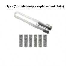 1 pieza Juego de regalo de cepillo de limpieza de ranuras de ventana multifuncional, incluye 6 cabezales de cepillo, limpiador de rejillas de aire acondicionado de automóvil, limpiador de persianas, plumero, cepillo de limpieza como regalo, herramienta de limpieza de pantallas y ventanas, utensilio de cocina reutilizable - Excelente para limpiar vidrio, pajitas de silicona y metal, cepillo largo y estrecho, herramienta de limpieza esencial para el hogar