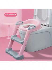 TAIMASI Potty Training Seat With Step Stool Ladder, Toddler Potty Training Toilet For Kids, Potty Chair Adjustable Potty Seat For Toilet With Anti-Slip Wide Steps Splash Guard Safety Handles  - Perfect For Thanksgiving, Christmas, New Year's, Easter, And Back-To-School Season - 粉色 - 查看 8
