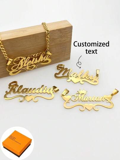 Collar personalizado con nombre, collar personalizado de doble capa chapado en oro, estilo minimalista diario, texto exclusivo personalizable. El producto incluye caja de regalo, adecuado como regalo del Día de San Valentín, regalo de cumpleaños, regalo del Día de la Madre y regalo cotidiano.