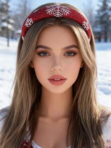 1 Stück Weihnachtsparty Dekoration lässiger Schneeflocken Haarreif komplett mit Strass, Schönheit, Haarband, Haarreifen für Frauen