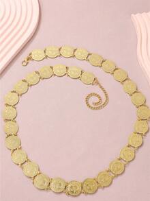 1pc Fashionable Moroccan Middle Eastern Ottoman Pattern Metal Waist Belt For Women, Adjustable Length Lobster Clasp Chain, Suitable For Weddings, Banquets, Festivals & Parties (2 Chain Pendants Randomly Sent) - Waist Chain - View 16