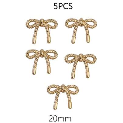 5 nút thắt nơ rỗng bằng kim loại, nút trang trí thời trang cho áo len dệt kim, áo khoác