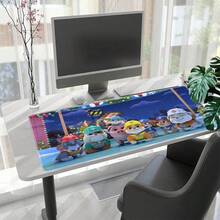 1pc Large  Mouse Pad With Festive Cartoon Pups Design - Non- Rubber Base, Washable Desk Mat For Office, Gaming, Home Decor - Holiday & Playful Characters Computer Accessory, Large Mouse Pads For Desk, School Desk Accessory, Fun Design, Functional Artwork