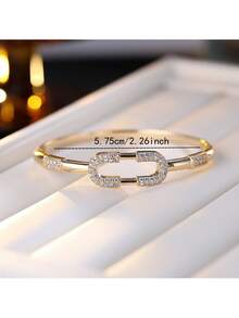 Niche Design Cubic Zirconia Inlaid Bracelet, Minimalist High-End Versatile Accessory For Women (Excluding Box)