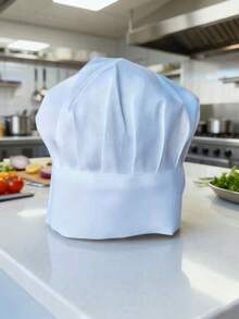 1 件装厨师帽，批发酒店/餐厅厨房员工制服白布帽，食品服务工作帽 - 彩色 - 查看 7