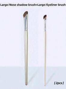 2支装斜角鼻影刷，轮廓鼻影刷，化妆晕染遮瑕刷，鼻影刷，高光刷，晕染刷，轮廓刷，粉底刷，遮瑕刷，腮红刷，修容刷，散粉刷，粉底刷，腮红刷 - 銀色 - 查看 6