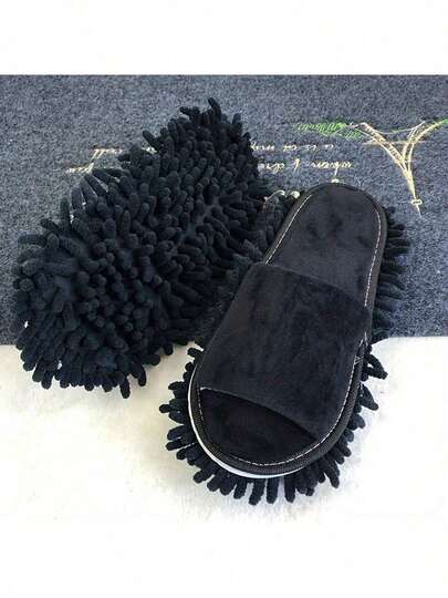 1 par de chinelos de linho removíveis e laváveis, chinelos de limpeza unissex, para limpeza de pisos, sapatos de esfregão doméstico, chinelos laváveis unissex para homens e mulheres, utensílios para limpeza de sujeira