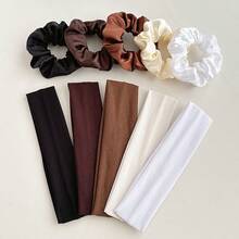 Einfarbiges minimalistisches Stirnband mit Kombination aus großem Darm-Stirnband, hochdehnbares Laufstirnband für Sport, Yoga-Haaraccessoire 1 Set warme Haarbänder Frauen Bandanas