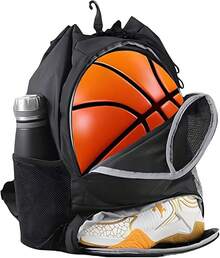 Mochila de Baloncesto 37 con Compartimento para Zapatos Adecuada para Gimnasio, Piscina, Viajes, Escuela, Bolsa de Equipo de Entrenamiento Deportivo de Gran Capacidad - Negro de humo - Ver 2