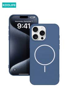 1pc Koolife Thin Ring Magnetic Liquid Silicone Phone Case, Ultra-Thin Anti-Slip Anti-Drop, Solid Color Skin Feel, Compatible With Iphone 17 ProMax/17/17 Pro/17 Air/11/12/12 Pro/12 Plus/13/13 Pro/13 ProMax/14/14 Pro/14 ProMax/15/15 Plus/15 Pro/15 ProMax/16/16 Plus/16 Pro/16 ProMax/16e - Royal Blue - View 1