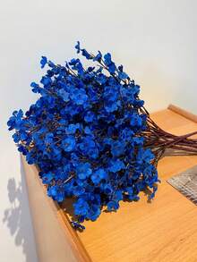6支仿真花，星形花，迷你假花，蓝色仿真花，满天星假花，仿真新娘花束，适用于DIY婚礼装饰、派对装饰、家居房间装饰，仿真花枝，送给女性的礼物，妈妈的礼物，鲜花，花蕊，DIY，房间装饰，卧室装饰，植物，婚礼装饰，送给女朋友的礼物，花盒