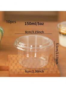 25/50 pièces Gobelets de fête réutilisables avec couvercles, convenant pour yaourt froid, gelée de noix de coco, bols d'avoine, tasses à dessert durables et incassables, boîtes à choux à la crème, contenants à dessert transparents, convenant pour Halloween, Noël et autres événements et fêtes, pour gâteaux, mousses, cupcakes, glaces, etc.