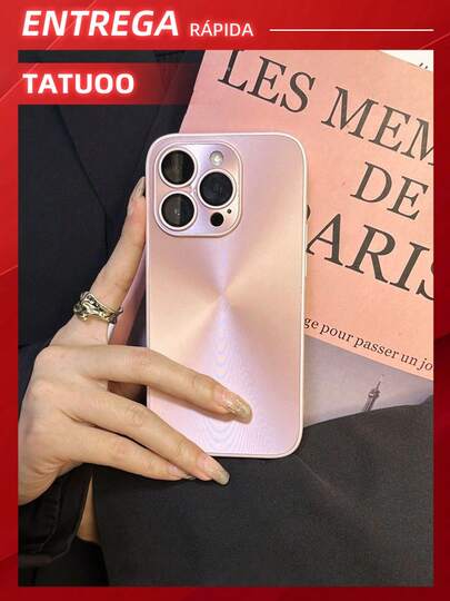1 Peça Capa Para Celular Deluxe Aurora CD Pattern Frosted, Logotipo da Apple na parte traseira, Carcaça Rígida à Prova de Quedas e de Impressões Digitais, Compatível Com iPhone17ProMax/17Pro/17/16ProMax/16/15ProMax/15/14/1/13/12/11