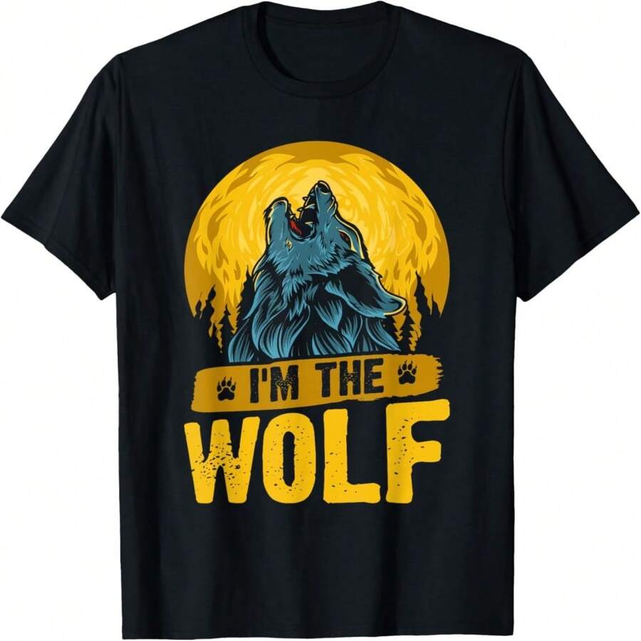 Werewolf I'M THE WOLF Alpha Wolf Funny Wolves T-Shirt - Black 18 - View 1