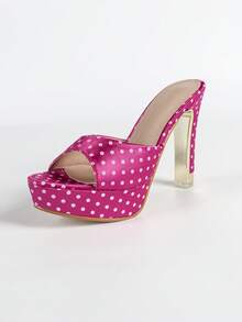 Women's Suede Thick High Heel Waterproof Platform Slippers, Fashion For Indoor And Outdoor Wear