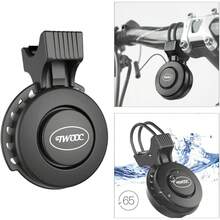 BOSTOM.F Campana De Bicicleta Timbre de Bicicleta Impermeable Bocina De Bicicleta De Volumen Ajustable con Carga USB Adecuado para Manillares De 2.2-3.2 Bicicleta General - Negro - Ver 1