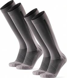 DANISH ENDURANCE Calcetines De Compresión Para Circulación, Calcetines Running, Para Hombre Y Mujer, 1 o 2 pack - 2x Gris/Negro - Ver 2