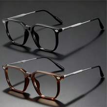 1 par de gafas de hombre con montura metálica cuadrada y de estilo retro moderno, multicolor, adecuadas para computadora, oficina, decoración, estudio de estudiantes, lectura, anti-luz de teléfono, reuniones de negocios, correr, juegos y conducir