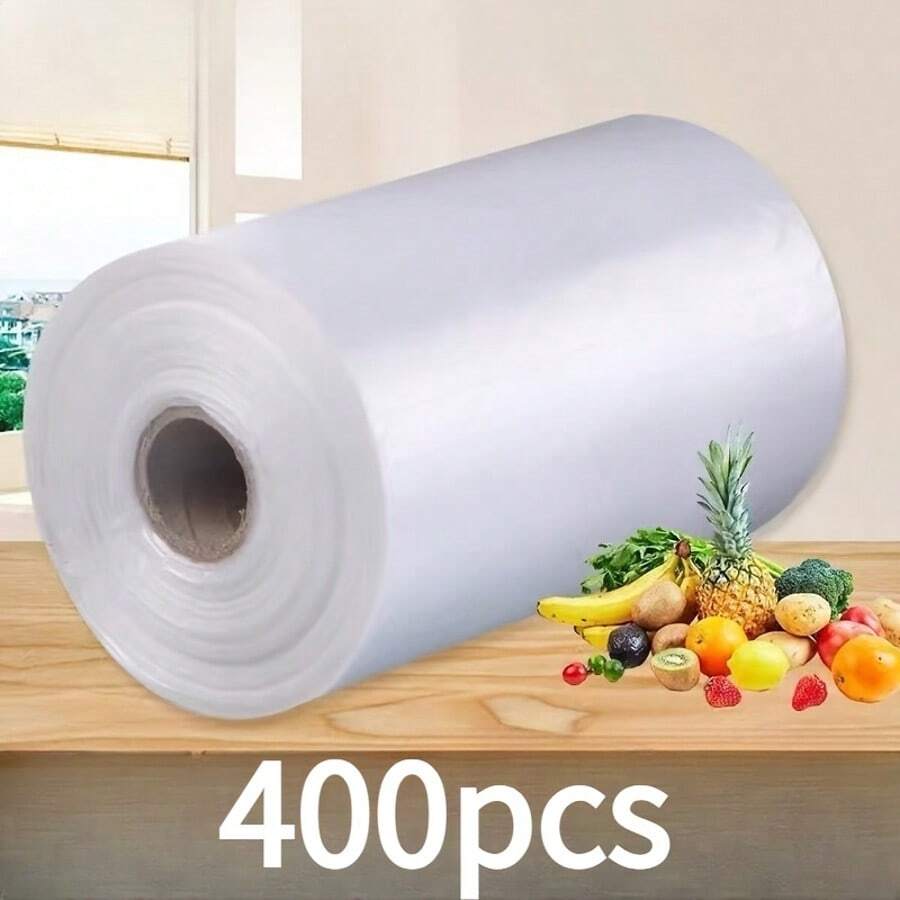 400 PCS Food Storage Bags - Large Clear Plastic Bags With Zip Lock, Bulk Value Pack For Freezing Food, Grocery Freshness, Sous Vide & Vacuum Sealer Rolls