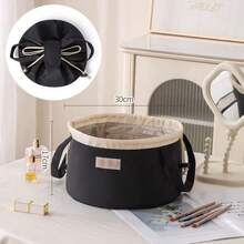 Túi đựng mỹ phẩm dây rút dáng phẳng, túi đựng đồ trang điểm du lịch cho nữ, túi đựng đồ vệ sinh cá nhân dung tích lớn, thiết kế mở phẳng tiện dụng cho mỹ phẩm và cọ trang điểm, quà tặng cho phái nữ, túi đựng đồ vệ sinh cá nhân du lịch, phụ kiện cần thiết, trang trí phòng trang điểm. - Nhiều màu - Xem 11