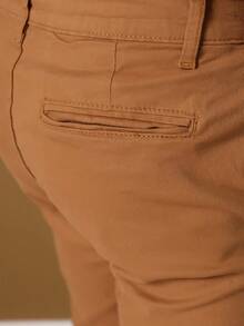 Men's Tailored Twill Trousers, Sporty Fine, Knife Pocket, Built-In Pocket - 杏色 - 查看 2