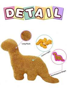 恐龙鸡块宠物磨牙玩具 - 霸王龙、三角龙、棘龙恐龙鸡块玩具，生日礼物，恐龙主题派对装饰，情人节礼物，猫狗礼物 - 彩色 - 查看 4