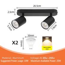 CANMEIJIA Spot encastré au plafond GU10, lampe de plafond moderne en aluminium, spots simples/doubles/triples/quadruples, noir/blanc, avec ou sans ampoules, installation facile, convient pour couloir, entrée, vitrine, pièce, cuisine, hall d'exposition, salle de lecture, salle à manger, bar, chambre, café, salon, magasin de vêtements