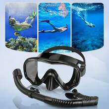 Kit deáscara de Snorkel Buceo para Adultos, Snorkel Frontal Natación, Panorámica 180°, Antivaho y Antifugas, con Esnórquel, Bolsa Impermeable, Tapones Oídos y Clip Nariz, para Buceo, Esnórquel - VERDE - Ver 1