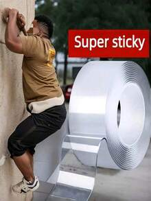 Heavy-Duty Waterproof Double-Sided Nano Tape (1/5/10 Meters Long, 1.2 Mm Thick) - Super Strong, Reusable And Multi-Purpose Adhesive - Multipurpose Removable Traceless Mounting Adhesive Tape For Walls,Washable Reusable Strong Sticky Strips Grip Tape-Perfect For Christmas Decorations And DIY Crafts, And A Must-Have For Everyday Household Use - Multicolor - View 3