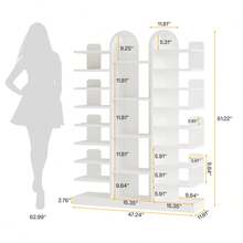 Tribesigns 40 Pairs Wide Shoe Rack With Open Shelves, 61" Tall Freestanding Entryway Shoe Organizer, 13-Tier Wooden Shoe Shelf Shoe Storage Cabinet For Entryway, Living Room - White - View 6