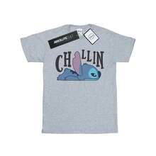 NASA Girls Lilo And Stitch Chillin Cotton T-Shirt (Sports Grey) - 100% Ringspun Cotton - 153gsm - (BI13895) - Xám - Xem 2