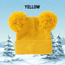 0-3 Years Old Kids Knitted Pom Pom Hat, Infant Beanie, Newborn Knit Cap, Autumn/Winter, Customizable Name Logo - 1PC - View 7