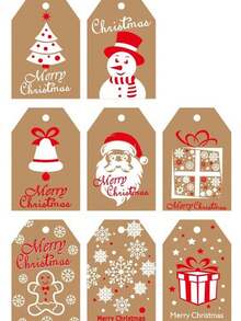 20pcs Assorted Christmas Greeting Cards - Santa Claus & Reindeer Designs, Christmas Gift Tags - Holiday Atmosphere Labels, Suitable For Gifts, Party Decorations And Supplies