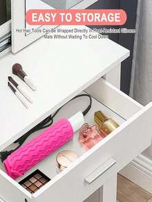 Portable Silicone Heat-Resistant Pad, Straightener, Curling Iron Insulation Pad, Anti Slip And Heat-Resistant Pad, Travel Styling Tool For Travel Dressing Table, Travel Case For Hairdressing Tools - Heat-Resistant Pad, Straightener Pad, And Curling Iron Sleeve