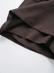 Women's Solid Color Zipper Waist Belt Skirt Pants