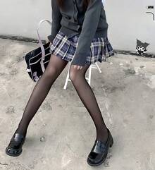 Meia calça 40D Superfino preto encontros transparente Cintura Alta Elástico de Alta Recuperação Estilo Fashion Sedutora Roupa Feminina Presente de Dia dos Namorados Respirável festa meia calça peluciada Confortáve Leve - Preto - Visão 5