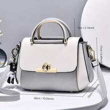 [Fascino alla Moda]Borsa a Tracolla Leggera Bicolore da Donna - Design Nero e Bianco, Accessori in Oro, Tracolla Regolabile, Versatile per l'Uso Quotidiano