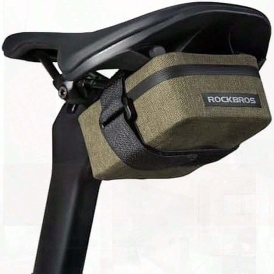 Bike Saddle Bag - 48g, Waterproof Under Seat, Small Storage Bag For Easy Attachment - Khaki - View 1