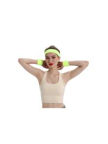 Bộ 3 món băng đeo cổ tay và băng đô thể thao - Bộ băng đeo cổ tay và băng đô unisex, phù hợp cho tập luyện, lễ hội Halloween và các dịp khác, thích hợp cho trang phục mùa hè. - Nhiều màu - Xem 7