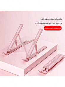 Lenovo ZJA3 High-Strength Aluminum Alloy Laptop Stand With Infinite Height Adjustment And Non-Slip Silicone Pads For Stable Support Of Gaming Laptops And Ultra-Thin Laptops. Portable Folding Design (Gray) - Grey - View 2