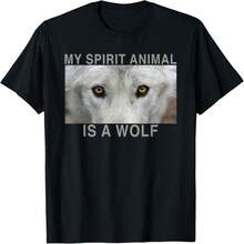 My Spirit Animal Is A White Wolf T-Shirt - Black 20 - View 1