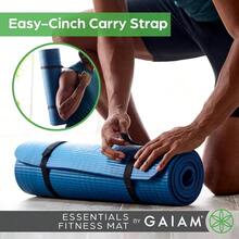 Essentials - Tapete de yoga grueso para fitness y ejercicio, con correa de transporte, esterilla de yoga, 183 de largox 61 de anchox 1 de grosor - Tapete de yoga + Rojo - Ver 5