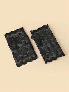 Half Finger Lace Sunscreen Gloves For Summer Dew Finger Driving Outdoor Sports Women's Adult Half Cut Thin Gloves